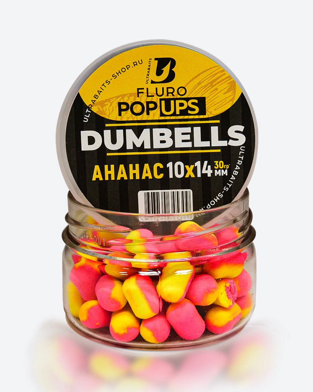 Прикормка ULTRABAITS Дамбелсы FLURO POP UPS ULTRABAITS 10*14мм Ананас 0.03 кг купить,NaN
