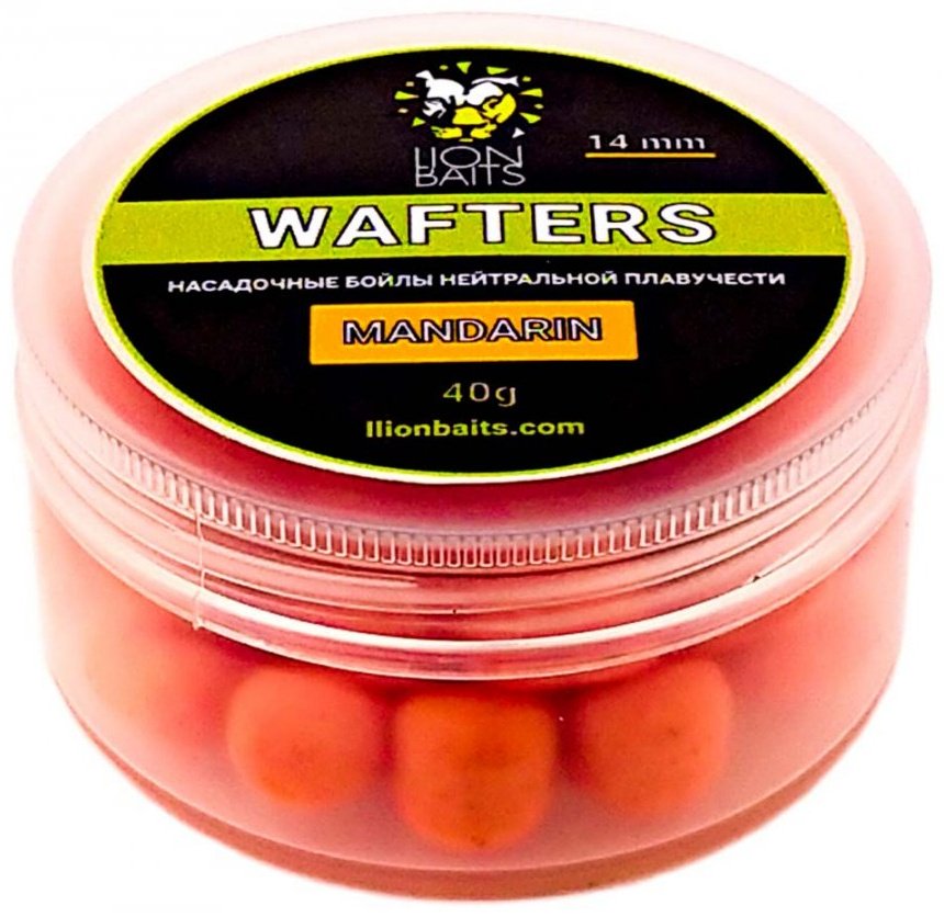 Прикормка Lion Baits Бойлы Wafters 14мм 40гр LB-004012 MANDARIN 0.04 кг купить,NaN