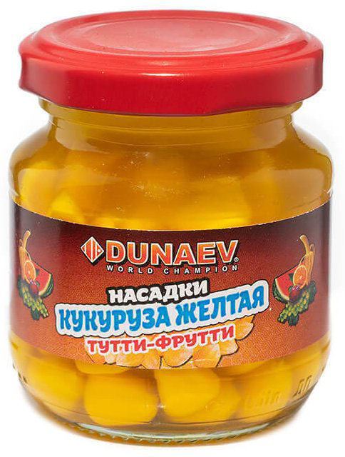Прикормка Dunaev Насадка стеклобанка "Дунаев Кукуруза Желтая" Тутти - фрутти 0.1 кг купить,NaN
