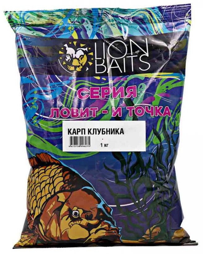 Прикормка Lion Baits LBCL-001 Карп клубника 1 кг