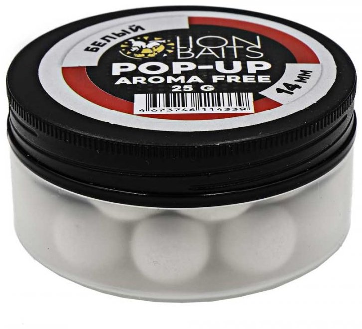 Прикормка Lion Baits Бойлы плавающие Pop-Up Aroma Free (без аромы) 14мм 25гр LBAF-0034 без аромы 0.025 кг купить,NaN