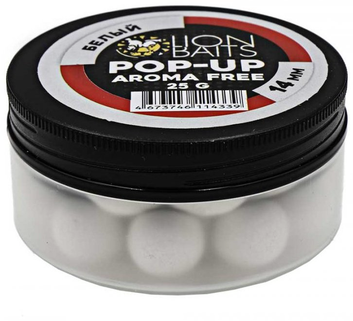 Прикормка Lion Baits Бойлы плавающие Pop-Up Aroma Free (без аромы) 14мм 25гр LBAF-0034 без аромы 0.025 кг купить,NaN