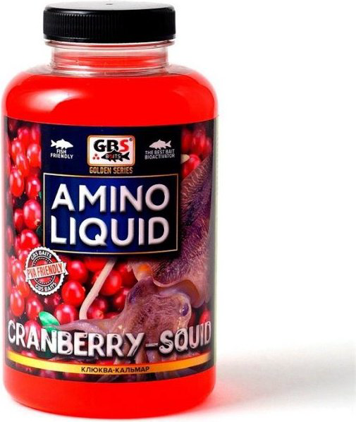Прикормка GBS Baits Амино ликвид Клюква кальмар 0.75 кг купить,NaN