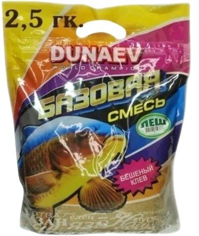 Прикормка Dunaev Базовая смесь бешеный клев 2.5 кг купить,NaN