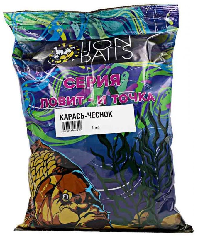 Прикормка Lion Baits LBCL-006 Карась чеснок 1 кг купить,NaN