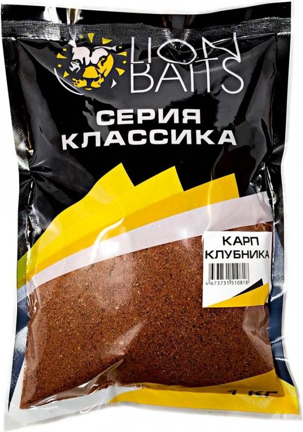 Прикормка Lion Baits LBCK-005 Карп клубника 1 кг купить,NaN