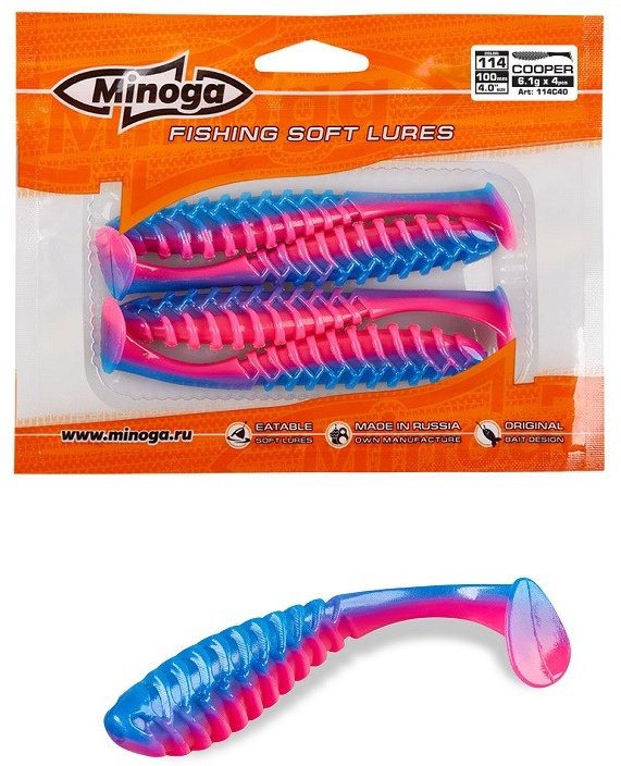 Мягкая приманка Minoga Cooper 114 4 шт купить,NaN