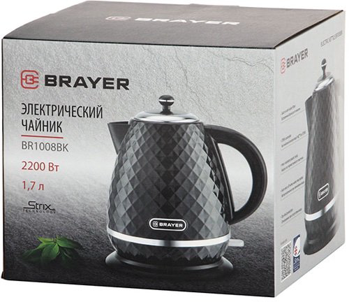 Электрочайник Brayer BR1008ВК 1.7л черный купить,17990