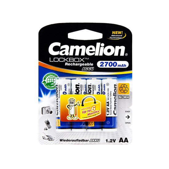 Аккумулятор Camelion NH-AA2700LBP4 Lockbox Rechargeable Ni-MH 