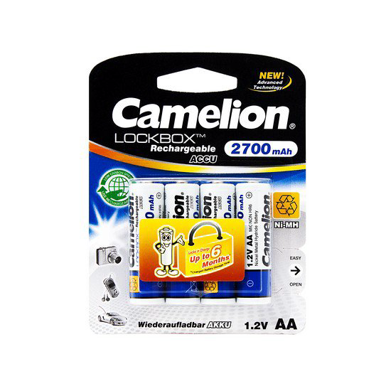 Аккумулятор Camelion NH-AA2700LBP4 Lockbox Rechargeable Ni-MH 