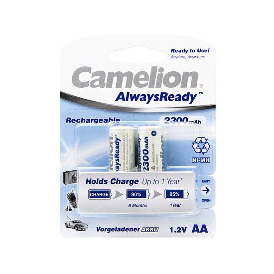 Аккумулятор Camelion AlwaysReady Rechargeable Ni-MH NH-AA2300ARBP2