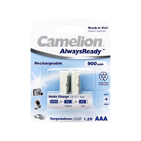 Аккумулятор Camelion NH-AAA900ARBP2 AlwaysReady Rechargeable 900mAh AAA 