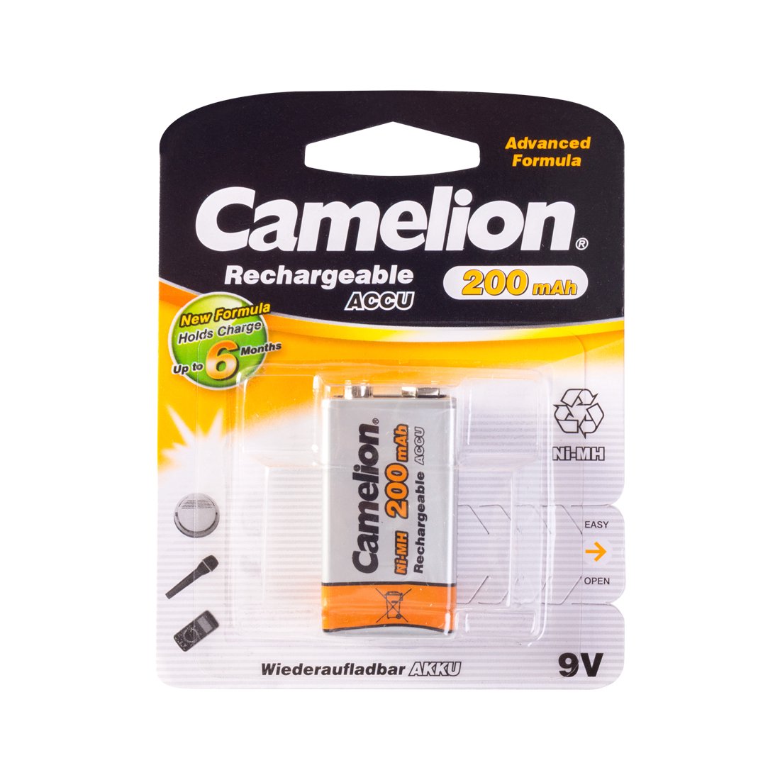 Аккумулятор Camelion Rechargeable Ni-MH NH-9V200BP1