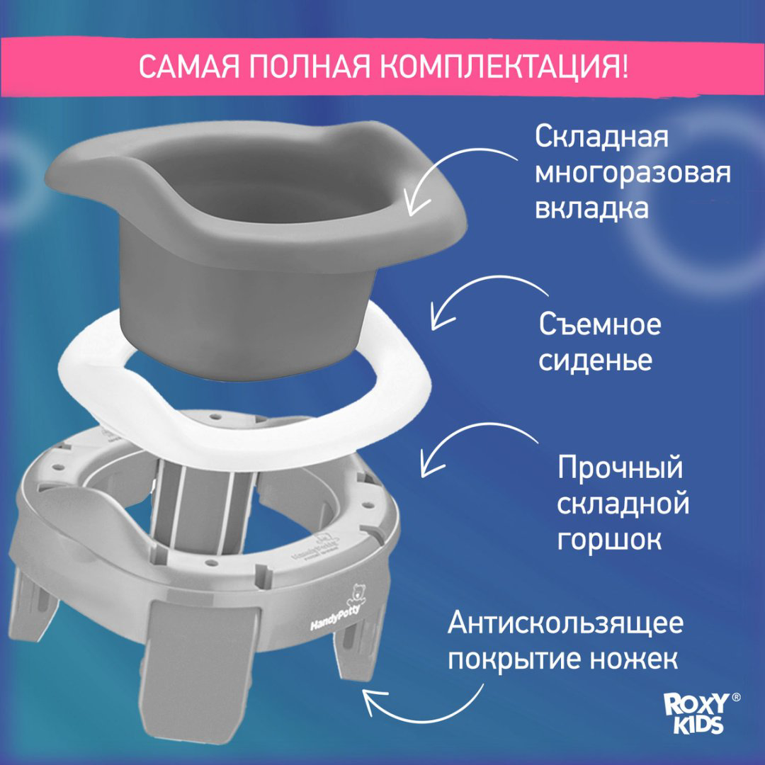 Горшок Roxy HandyPotty HP-255GG серый купить,NaN