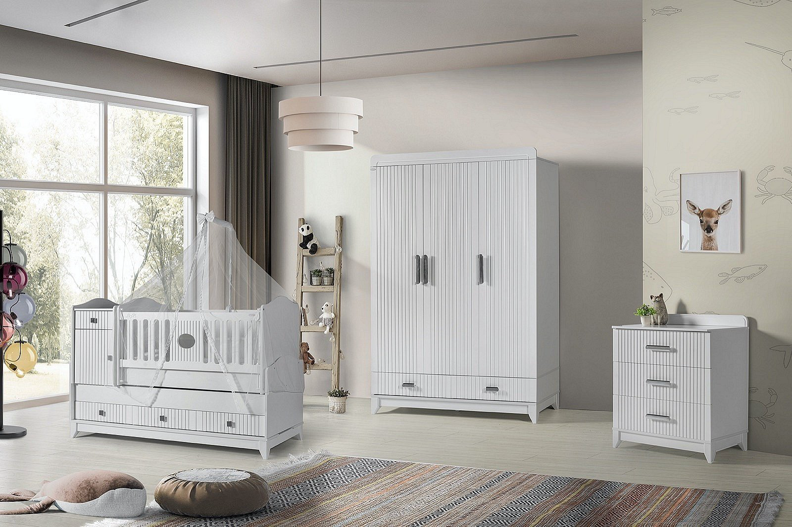 Детский комод LOVELY BABY ARFA, 90x47x107 см, белый купить,NaN