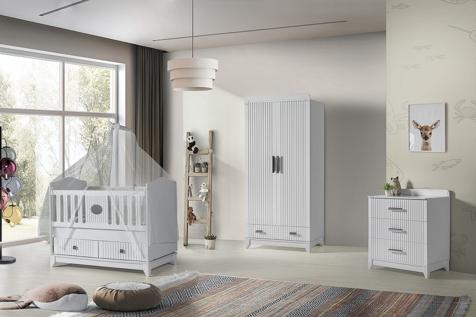 Детский комод LOVELY BABY ARFA, 90x47x107 см, белый купить,NaN