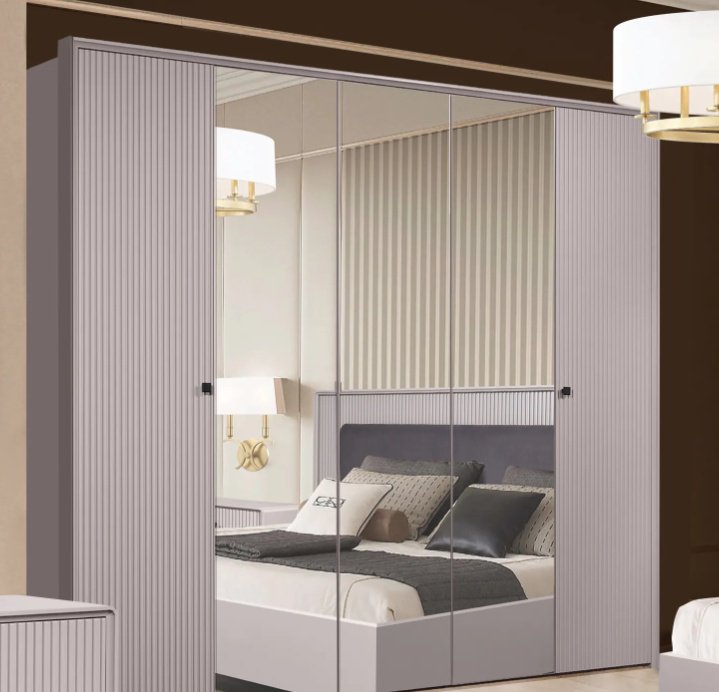 Распашной шкаф СлонимМебель Севилья, 231x220х62 см, серый купить,0