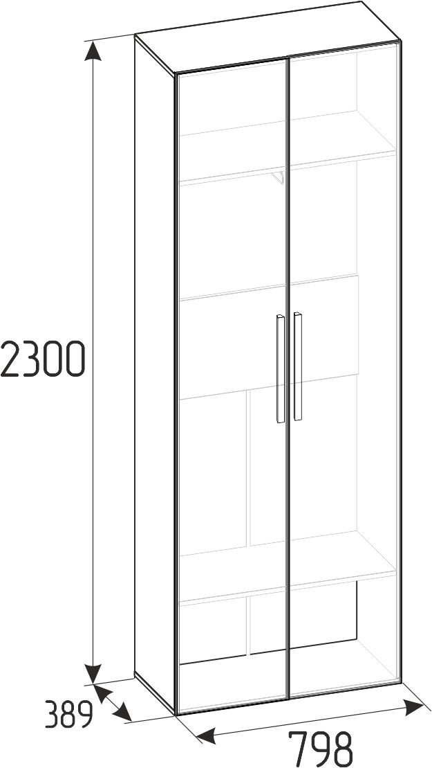 Распашной шкаф Глазов Nature 92, 79.8x230х38.9 см, черный, коричневый купить,NaN
