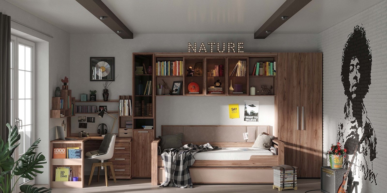 Распашной шкаф Глазов Nature 92, 79.8x230х38.9 см, черный, коричневый купить,NaN