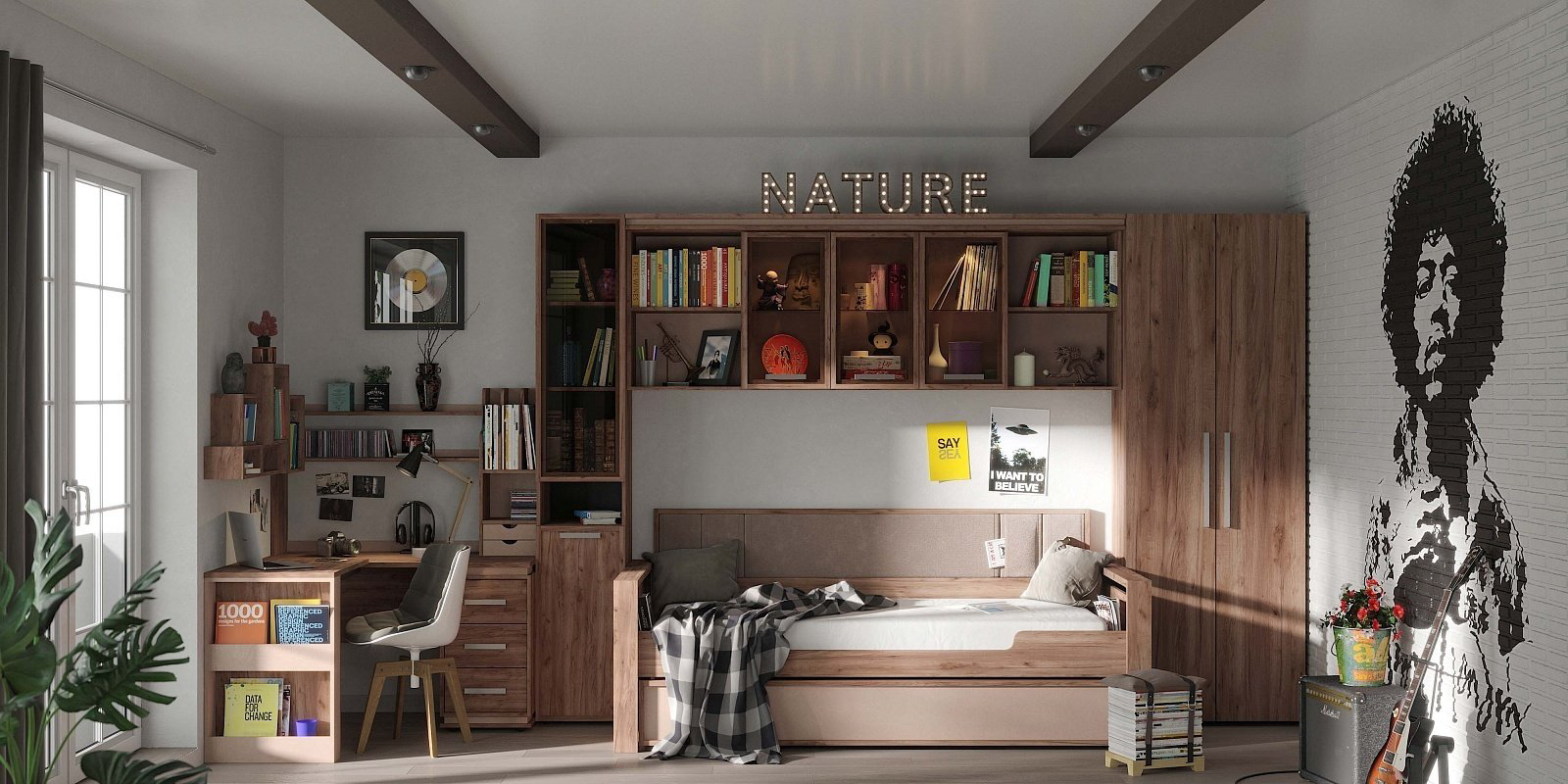 Распашной шкаф Глазов Nature 92, 79.8x230х38.9 см, черный, коричневый купить,NaN