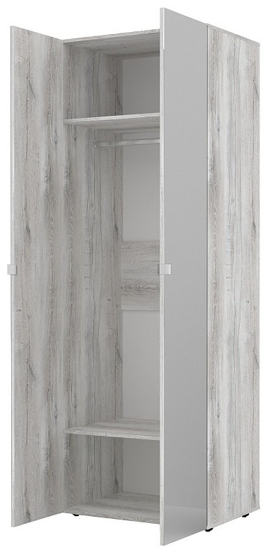 Распашной шкаф Глазов NEO, 80x230х58 см, белый, серый купить,NaN