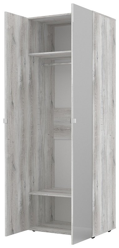 Распашной шкаф Глазов NEO 54, 80x230х58 см, белый, серый - ForteMarket Распашной шкаф Глазов NEO 54, 80x230х58 см, белый, серый купить,0
