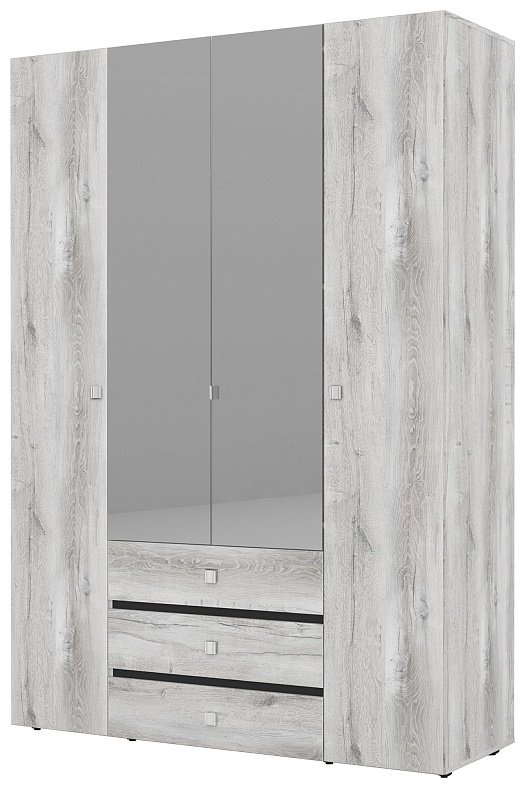 Распашной шкаф Глазов NEO, 160x230х58 см, белый, серый