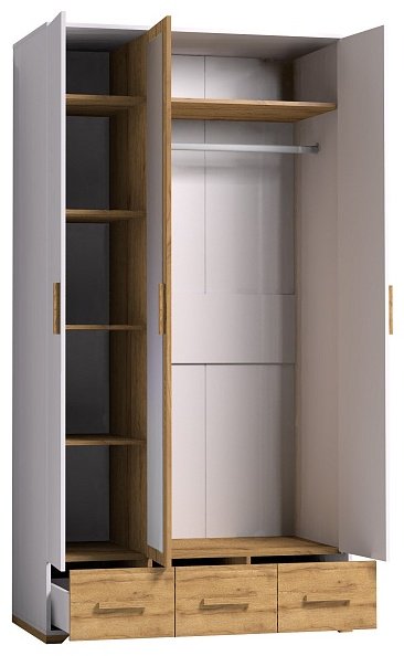 Распашной шкаф Глазов Айрис, 119x229х60 см, белый, коричневый - ForteMarket Распашной шкаф Глазов Айрис, 119x229х60 см, белый, коричневый купить,0