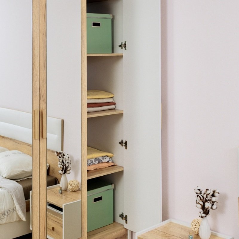 Распашной шкаф Глазов Айрис, 119x229х60 см, белый, коричневый - ForteMarket Распашной шкаф Глазов Айрис, 119x229х60 см, белый, коричневый купить,0
