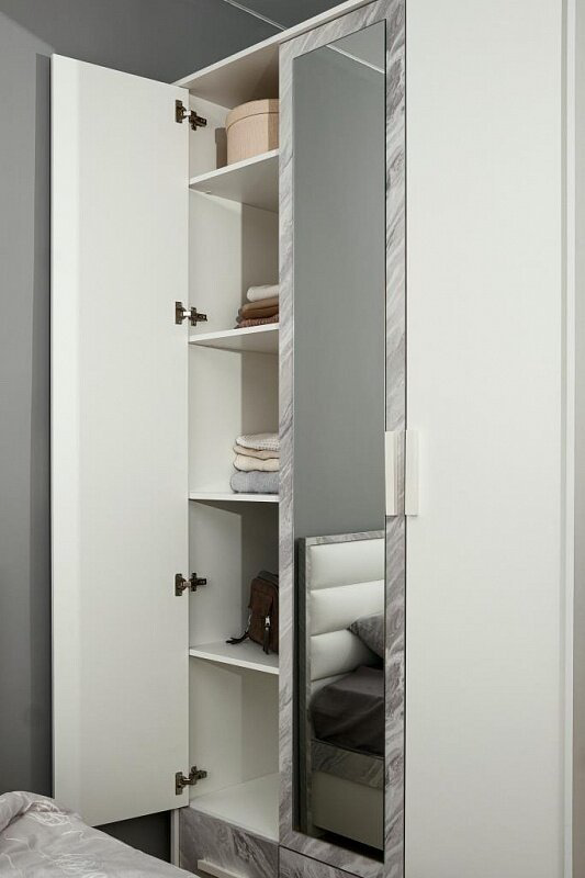 Шкаф распашной Глазов Айрис Н00100061 158x228х59см бело-серый купить,NaN