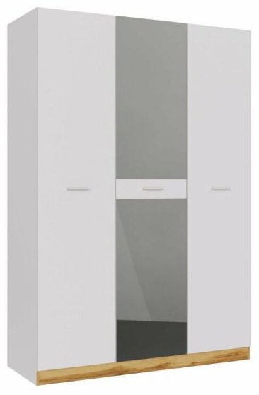 Распашной шкаф Dominika шкаф 3-х дверный БелыйДубВотан, 150x220.3х58.4 см, белый - ForteMarket Распашной шкаф Dominika шкаф 3-х дверный БелыйДубВотан, 150x220.3х58.4 см, белый купить,0