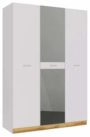 Распашной шкаф Dominika шкаф 3-х дверный БелыйДубВотан, 150x220.3х58.4 см, белый купить,NaN