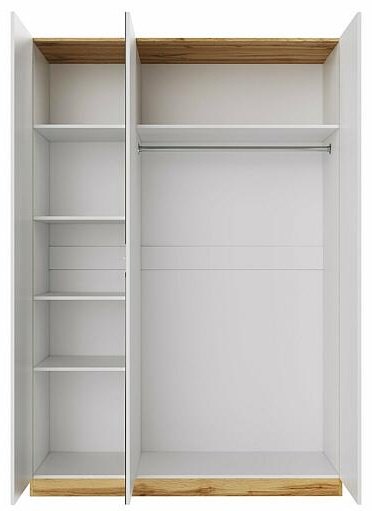 Распашной шкаф Dominika шкаф 3-х дверный БелыйДубВотан, 150x220.3х58.4 см, белый - ForteMarket Распашной шкаф Dominika шкаф 3-х дверный БелыйДубВотан, 150x220.3х58.4 см, белый купить,0