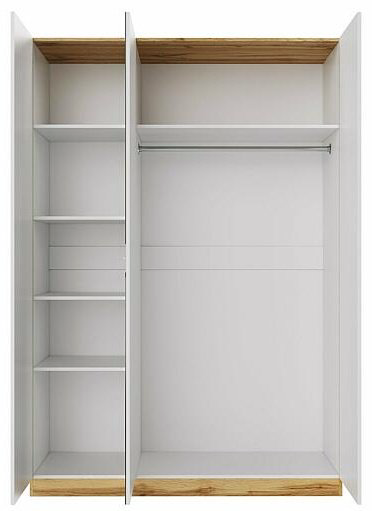 Распашной шкаф Dominika шкаф 3-х дверный БелыйДубВотан, 150x220.3х58.4 см, белый купить,NaN
