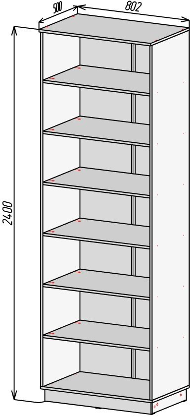 Шкаф распашной Мебель Азии Стоунхендж 2Д 80.2x240х50см серый купить,79990
