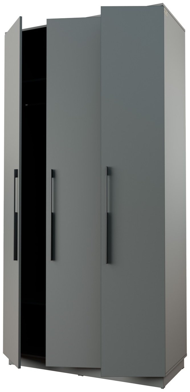 Распашной шкаф Мебель Азии Стоунхендж 3Д, 120.2x240х52 см, серый купить,0