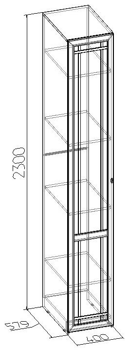 Распашной шкаф Dominika 611 Шкаф для белья Ясень Анкор Светлый, 40x230х57.9 см, белый купить,NaN