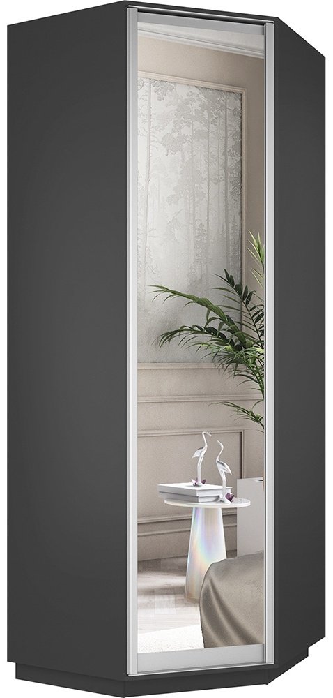Шкаф угловой Мебель Азии Экспрес-1 240, 90x240х90 см, темно-серый