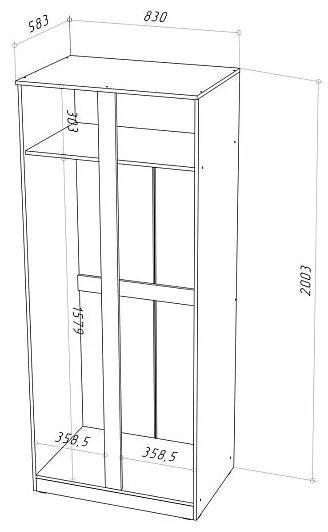 Распашной шкаф НК Мебель STERN, 83x200х58 см, коричневый купить,NaN