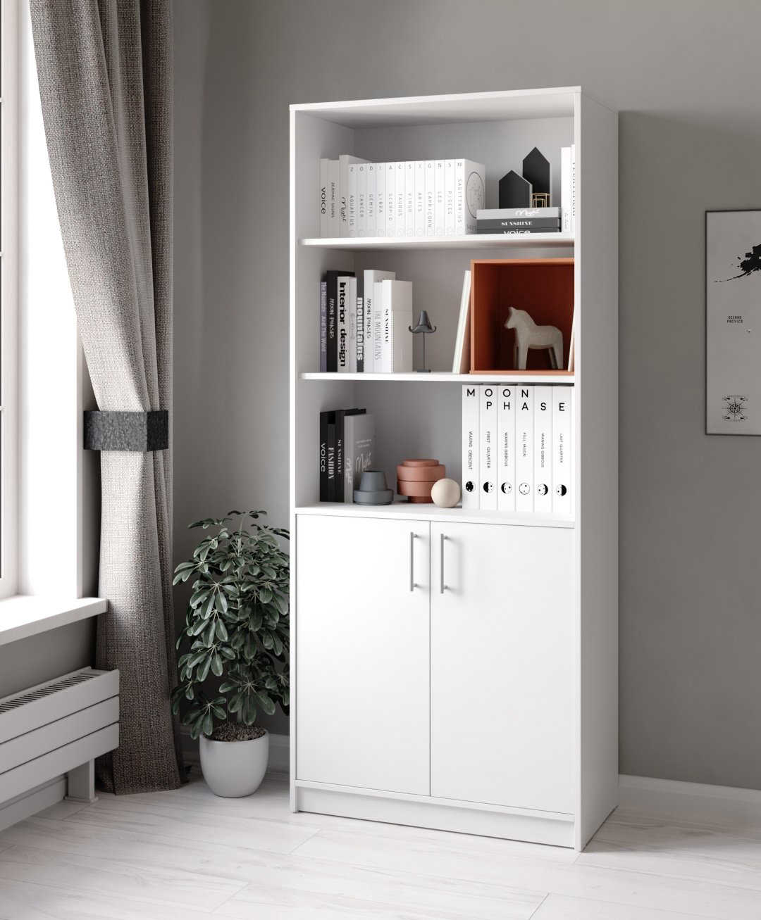 Стеллаж Мебель Азии QWEDD4191 80x40x190см белый купить,NaN