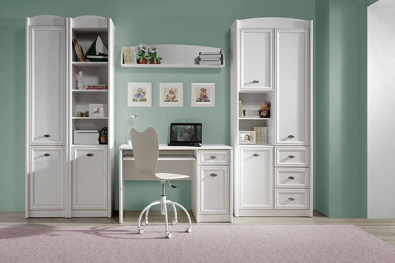 Распашной шкаф Гербор Салерно REG1DL/P, 46.5x220х38.5 см, белый купить,NaN