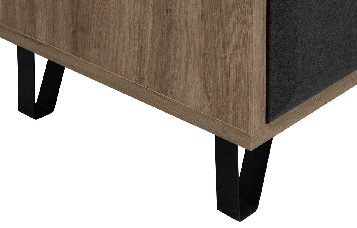 Комод BRW Брест Грэйс 00032798, 97.5x42x90 см, коричневый-черный купить,NaN