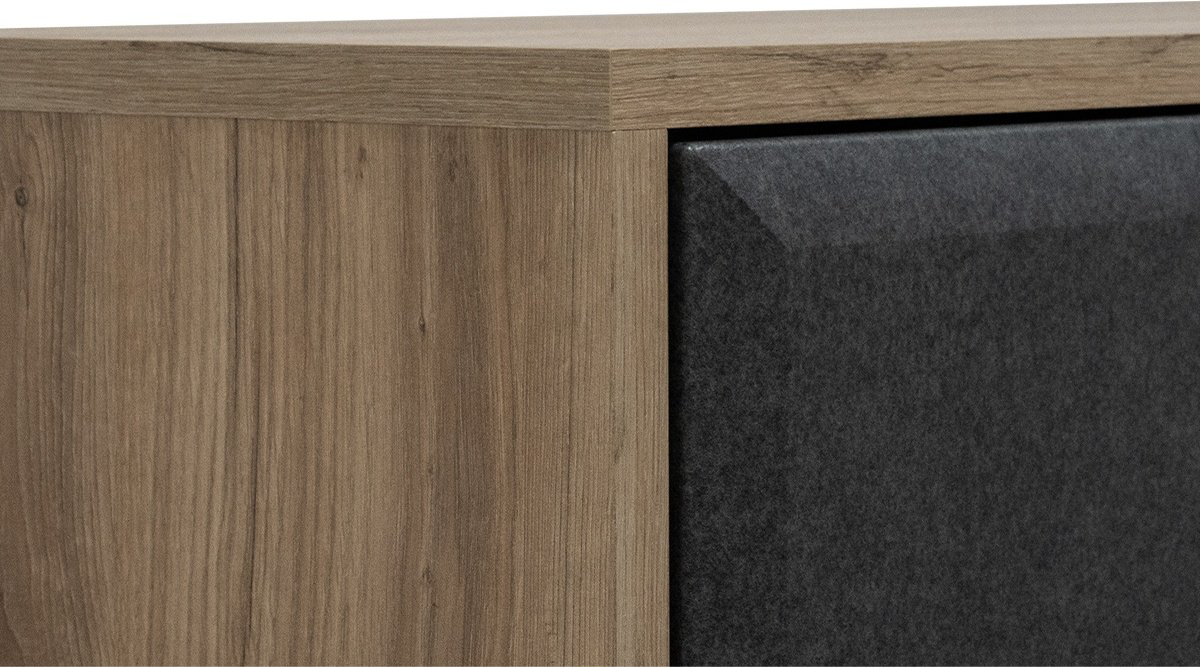 Комод BRW Брест Грэйс 00032798, 97.5x42x90 см, коричневый-черный купить,NaN