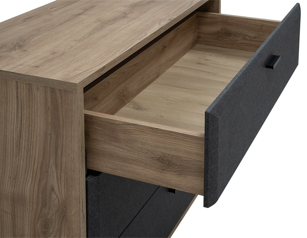 Комод BRW Брест Грэйс 00032798, 97.5x42x90 см, коричневый-черный купить,NaN