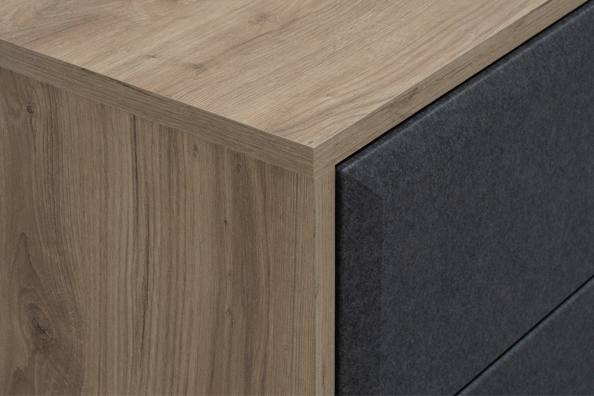 Комод BRW Брест Грэйс 00032798, 97.5x42x90 см, коричневый-черный купить,NaN