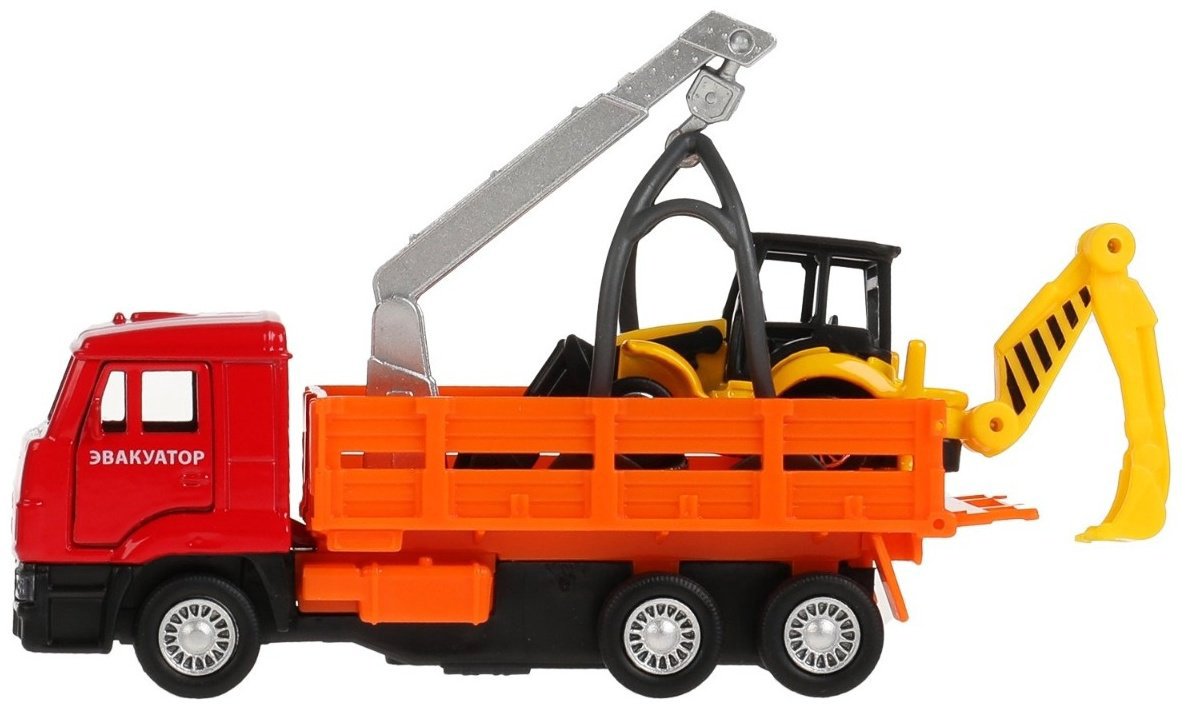 Технопарк KamAZ Эвакуатор + экскаватор-погрузчик SB-19-29-E-WB, металл, мультиколор купить,NaN