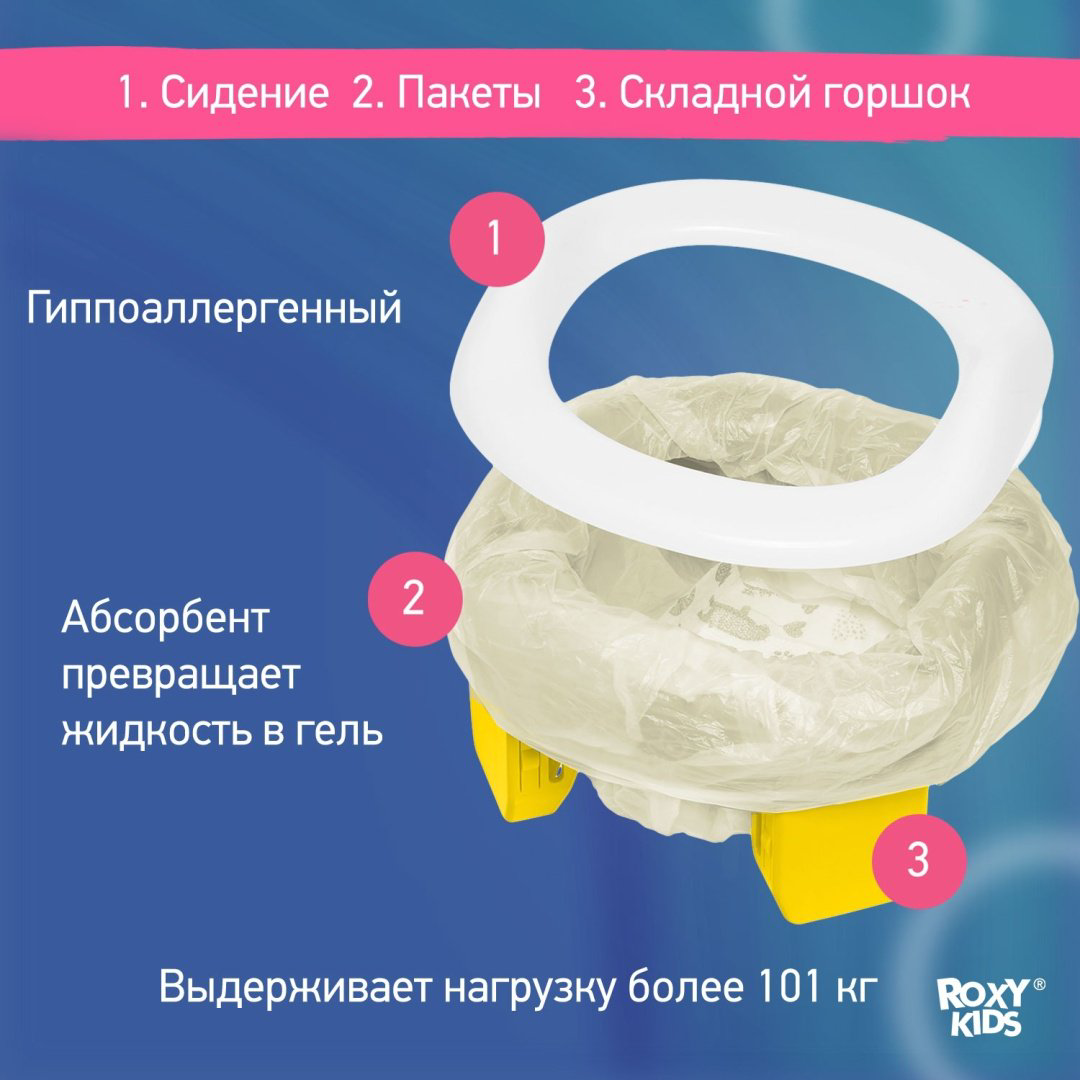 Горшок ROXY-KIDS 2в1 для малышей HandyPotty HP-245Y желтый купить,NaN
