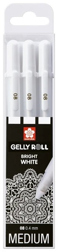 Ручка гелевая Sakura Roll POXPGBWH3 3 шт, цвет чернил белый купить,NaN