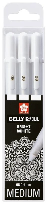 Ручка гелевая Sakura Roll POXPGBWH3 3 шт, цвет чернил белый купить,NaN