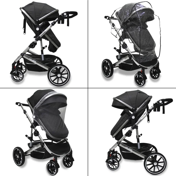 Коляска универсальная 2в1 Hugs SK21 Black - ForteMarket Коляска универсальная 2в1 Hugs SK21 Black купить,0